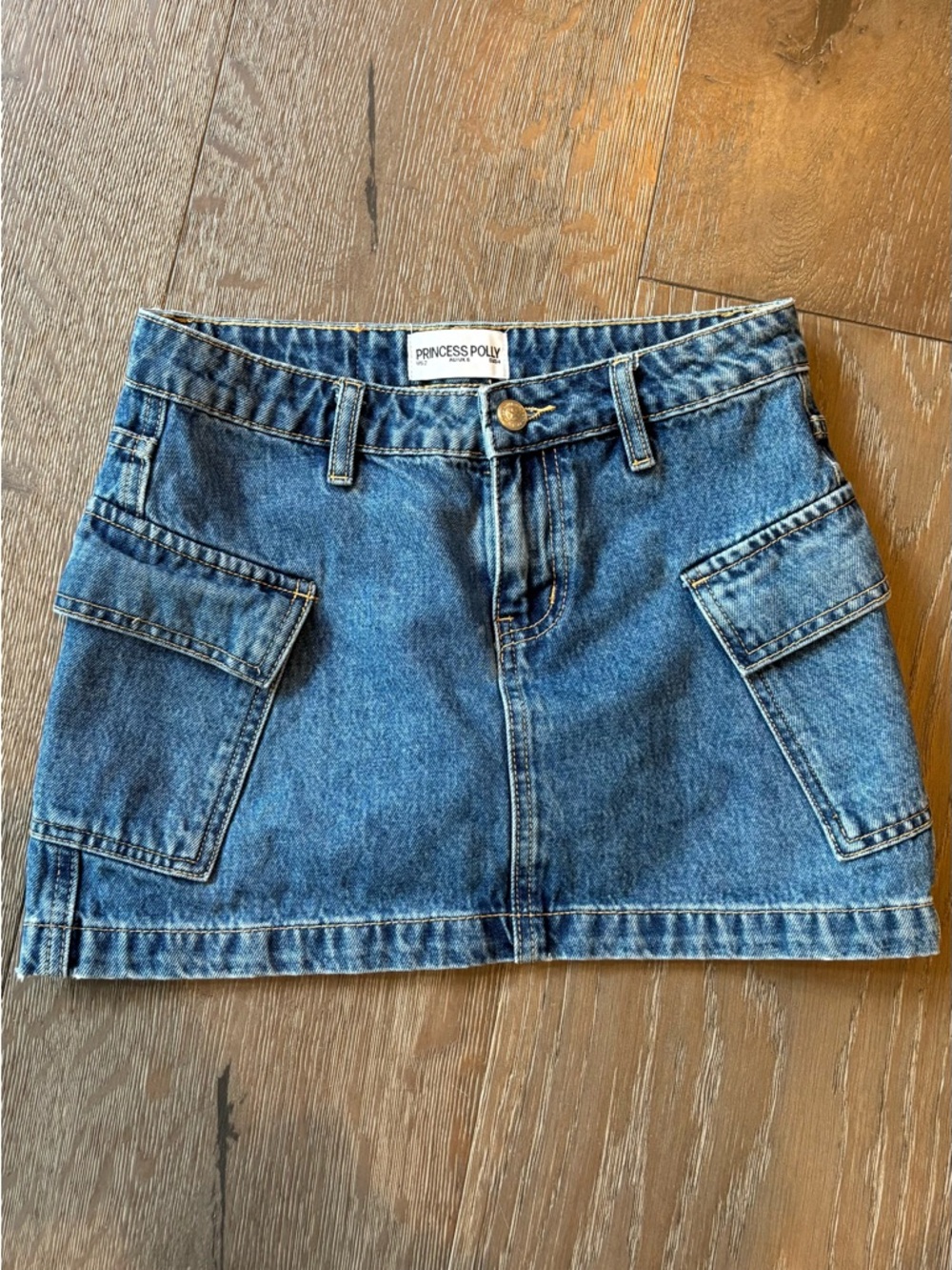 Princess Polly Denim Cargo Mini Skirt